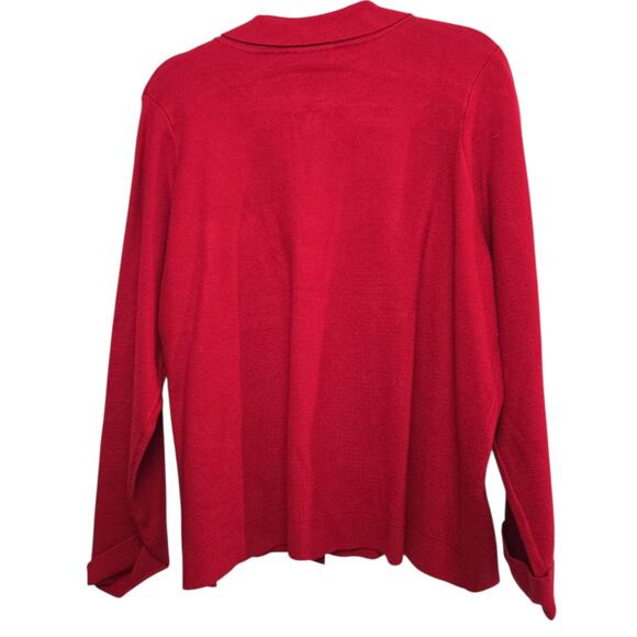 Tahari Women's Red Button-Front Cardigan Sweater Jacket – Size 1X - Picture 2 of 5